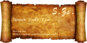 Speck Zsófia névjegykártya