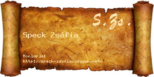 Speck Zsófia névjegykártya