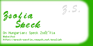 zsofia speck business card